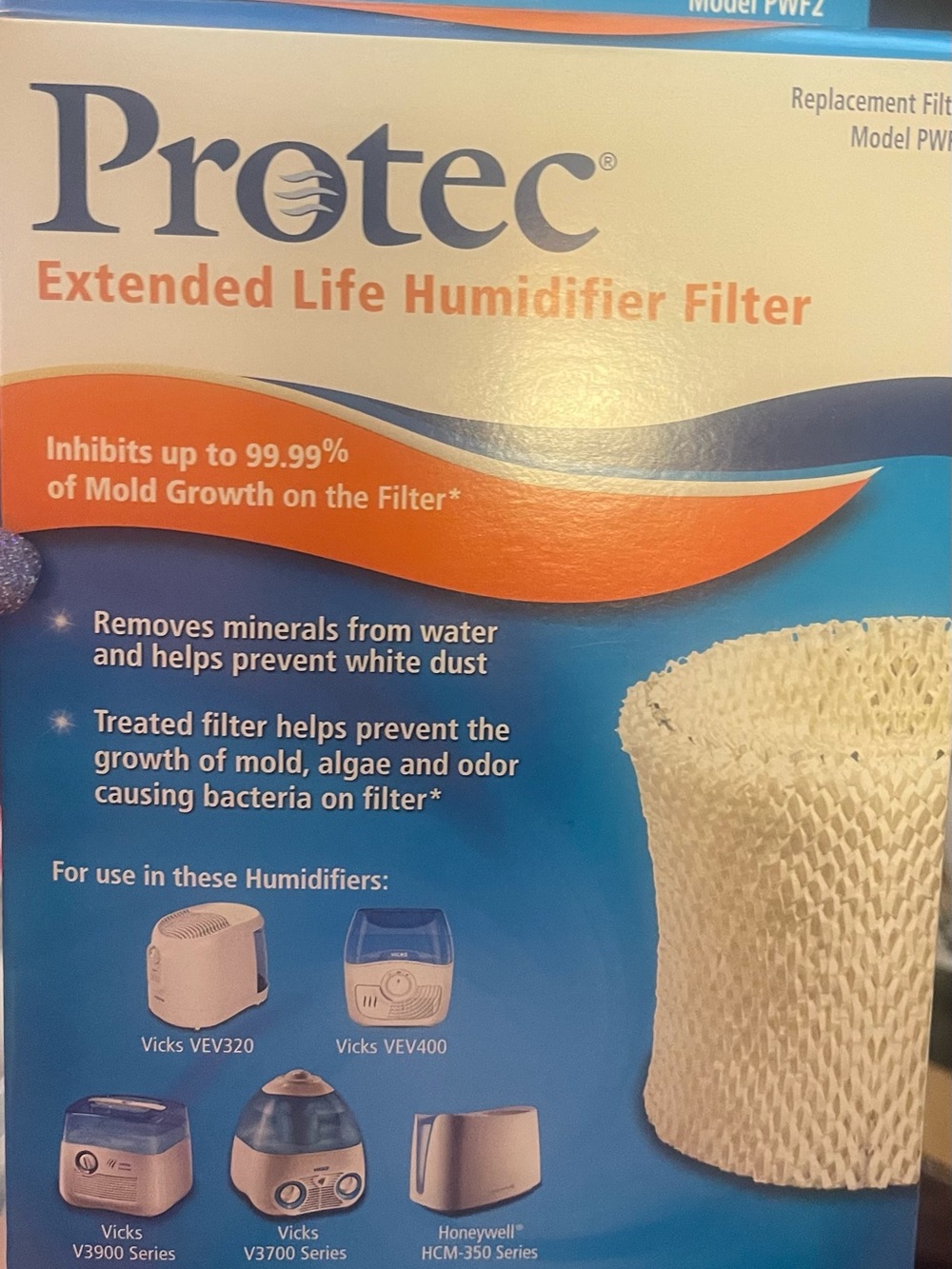 Protec Extended Life Humidifier Filter - White